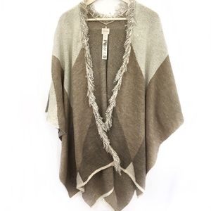 Chico’s Ruana Poncho Winter Blanket cape Sweater
